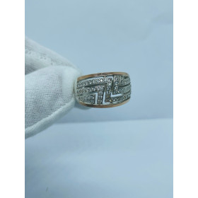 Срібна каблучка 925* з позолотою 375*